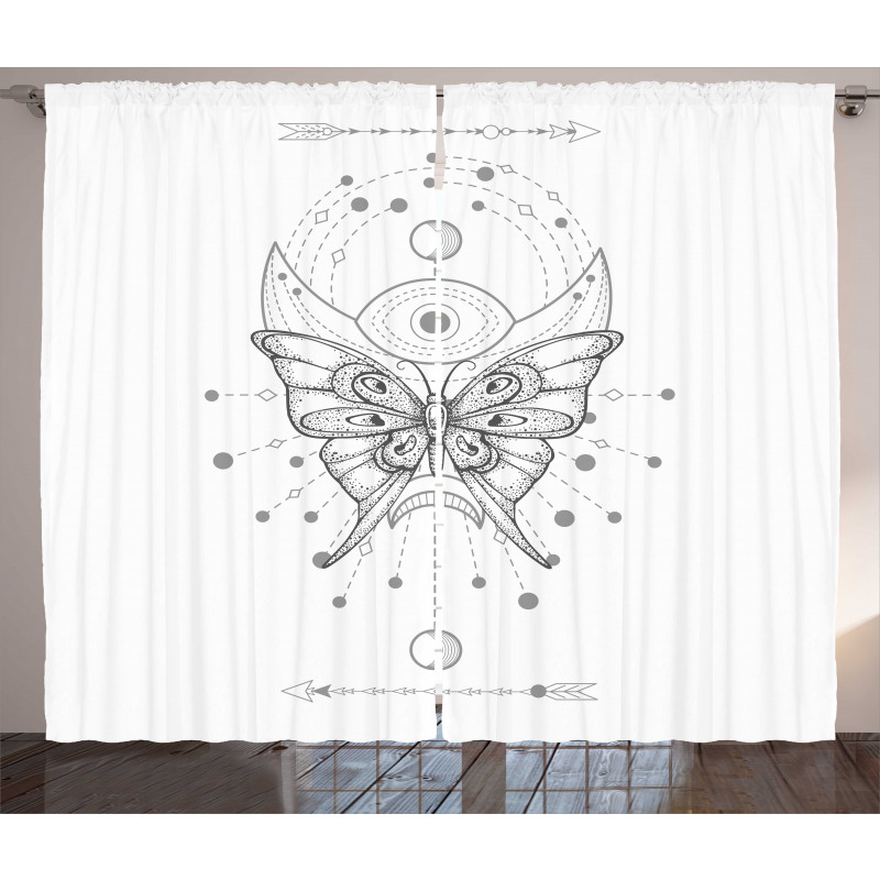 Muted Tones Boho Butterfly Curtain