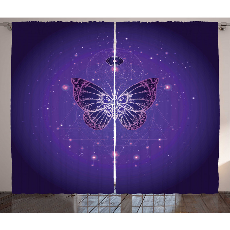 Galactic Butterfly Geometry Curtain