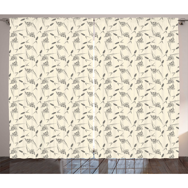 Botanical Nature Herbs Pattern Curtain