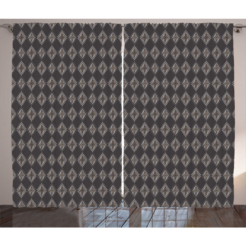 Rhombus in Earth Tones Curtain