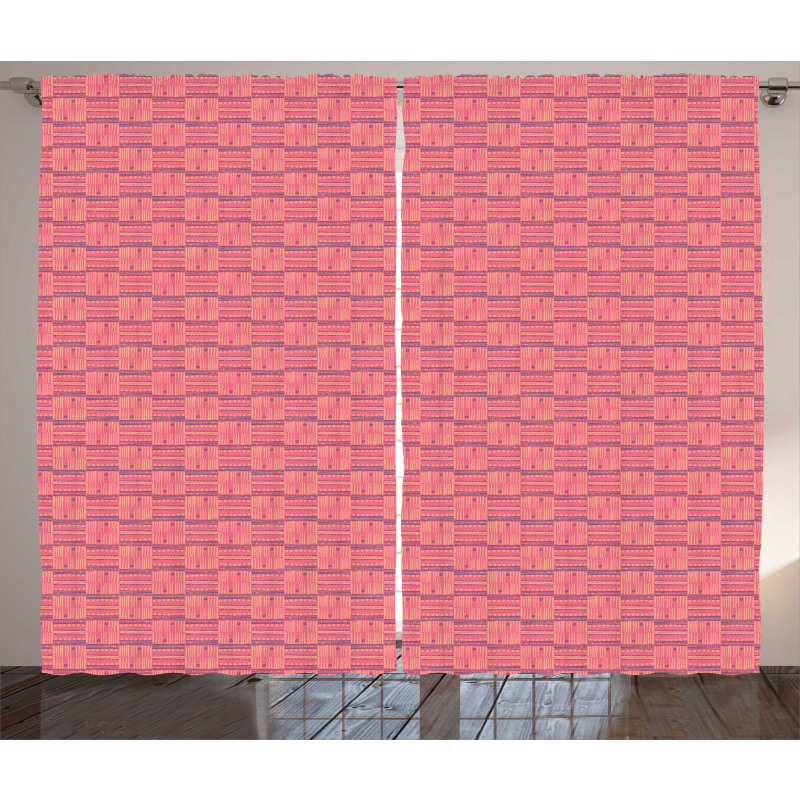 Horizontal Vertical Stripes Curtain