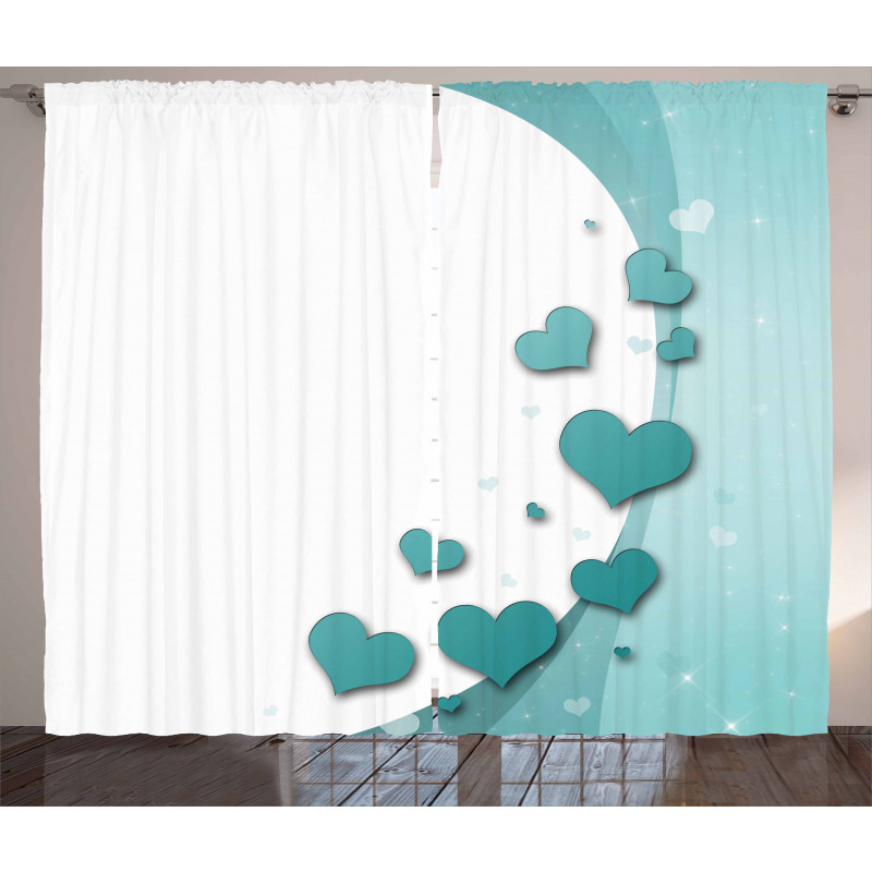 Hearts Valentines Curtain