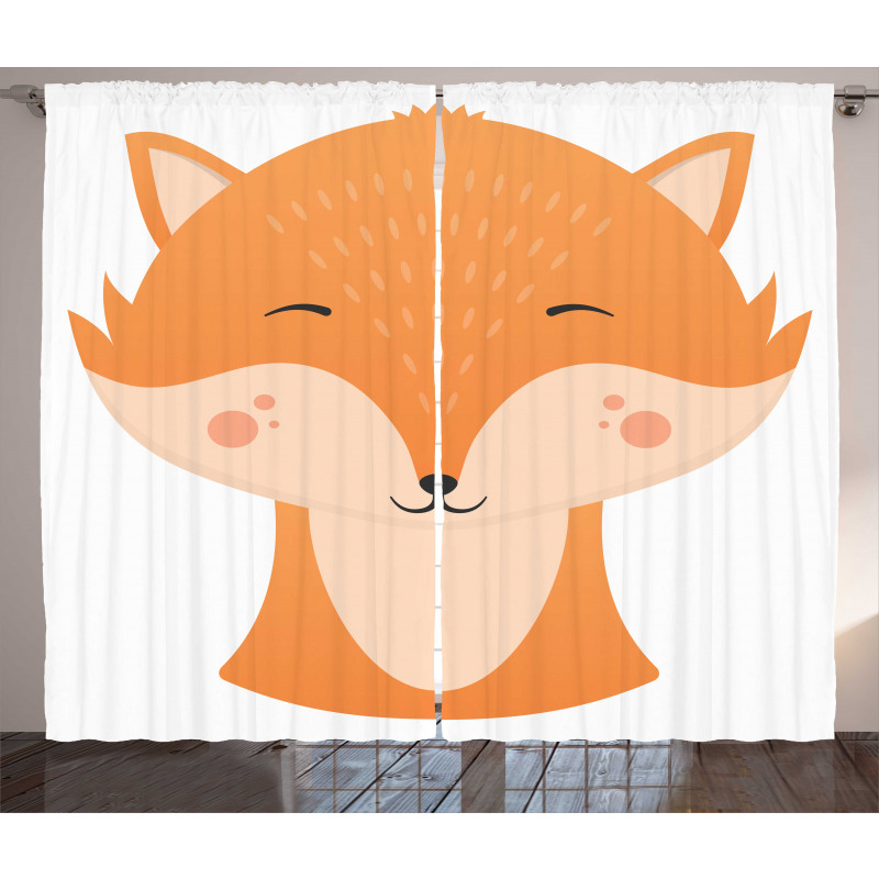 Happy Animal Face Simplicity Curtain