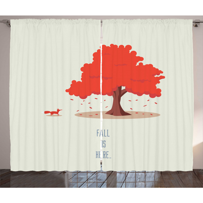 Fall is Here Animal and Tree Curtain