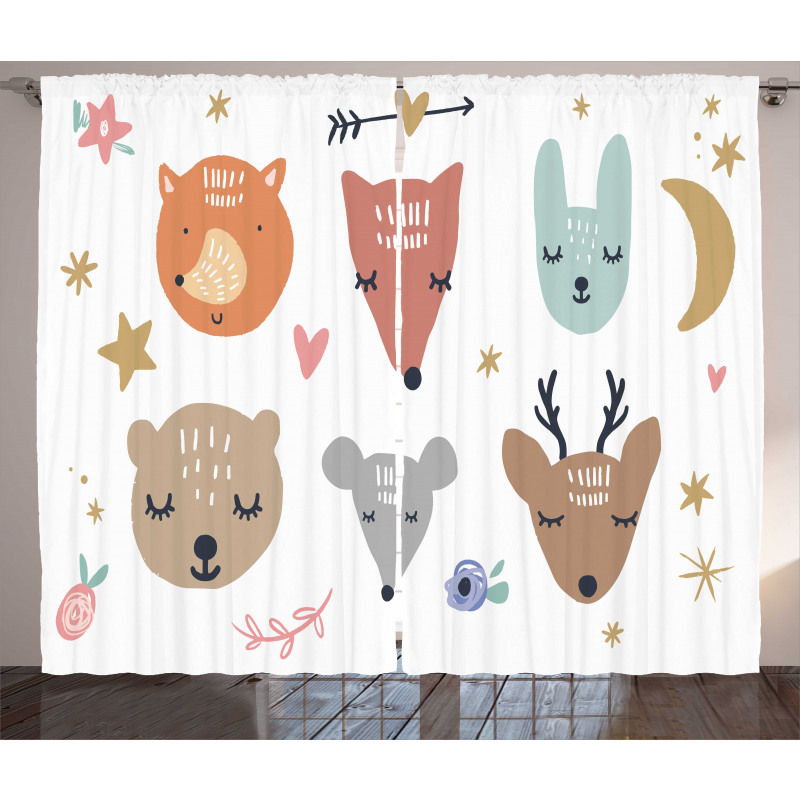 Scandinavian Animals Curtain