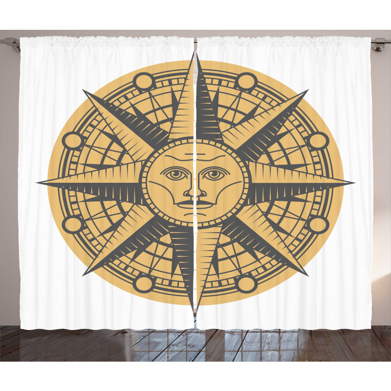 Sun Compass Art Curtain