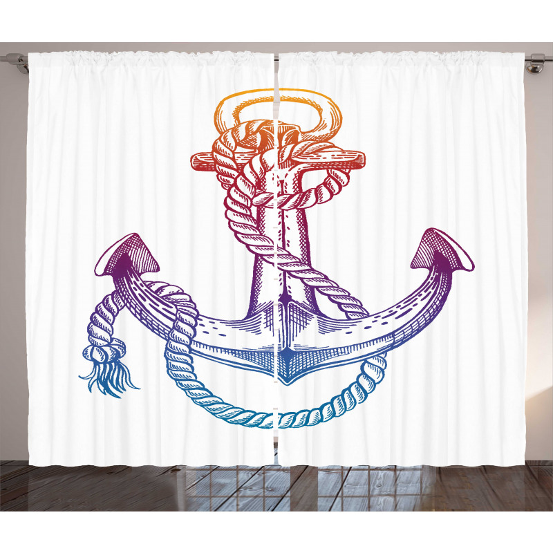 Ombre Anchor Rope Curtain