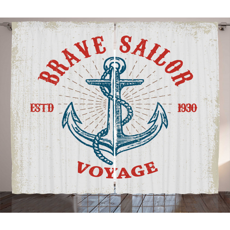 Voyage Anchor Art Curtain