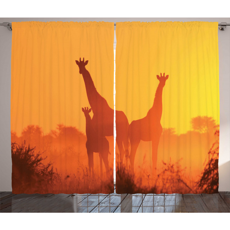 Sunset with Animals Curtain