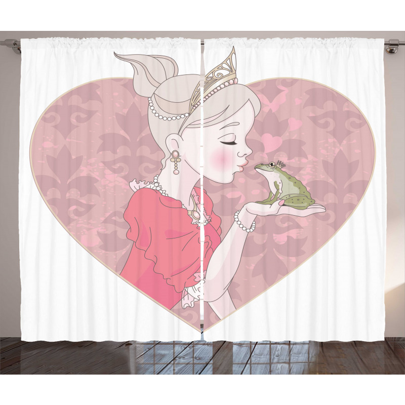 Fairytale Princess Kiss Art Curtain
