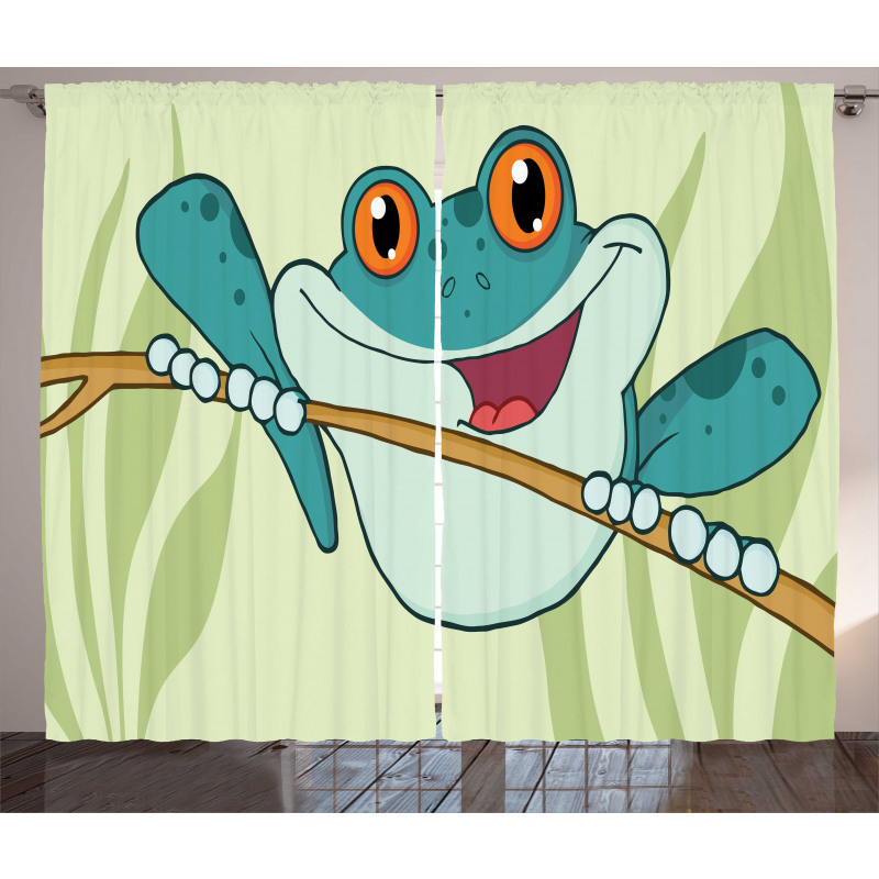 Happy Animal in Nature Curtain