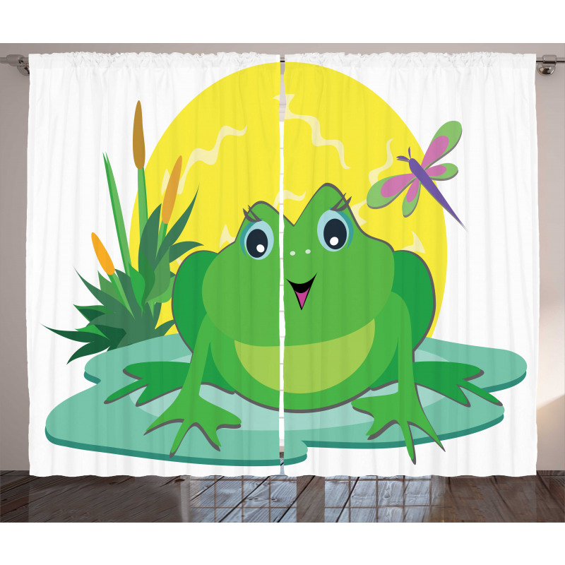 Animal on Leaf Cartoon Sun Curtain