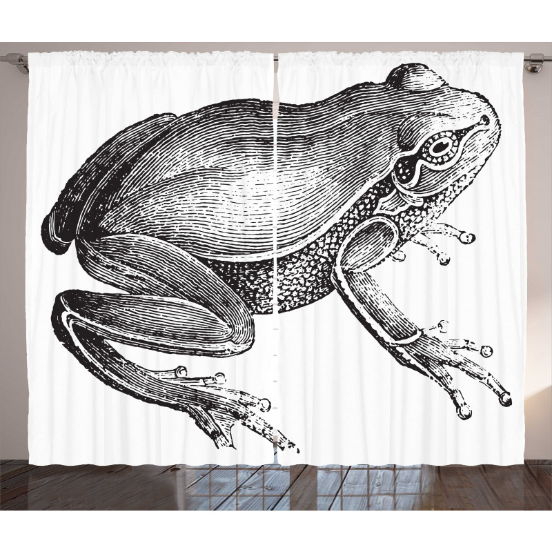 Engraved Amphibian Fauna Art Curtain