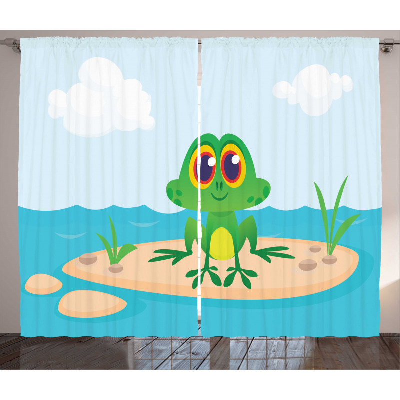 Nursery Cartoon Animal Scene Curtain