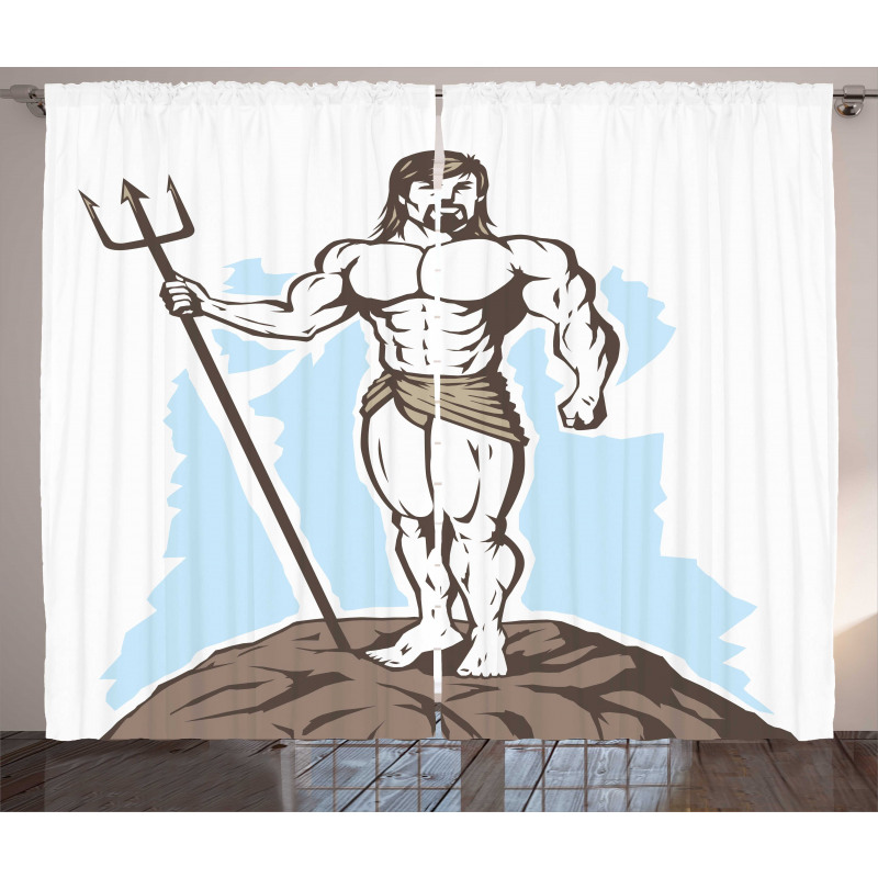 Greek Myth Man on a Rock Curtain