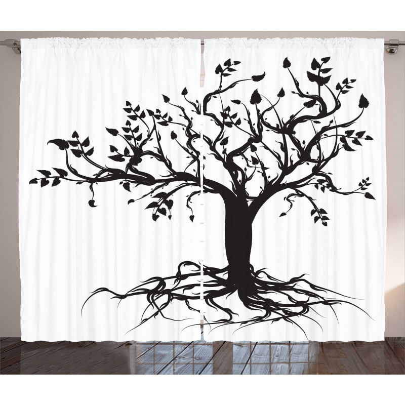 Nature Silhouette Art Curtain