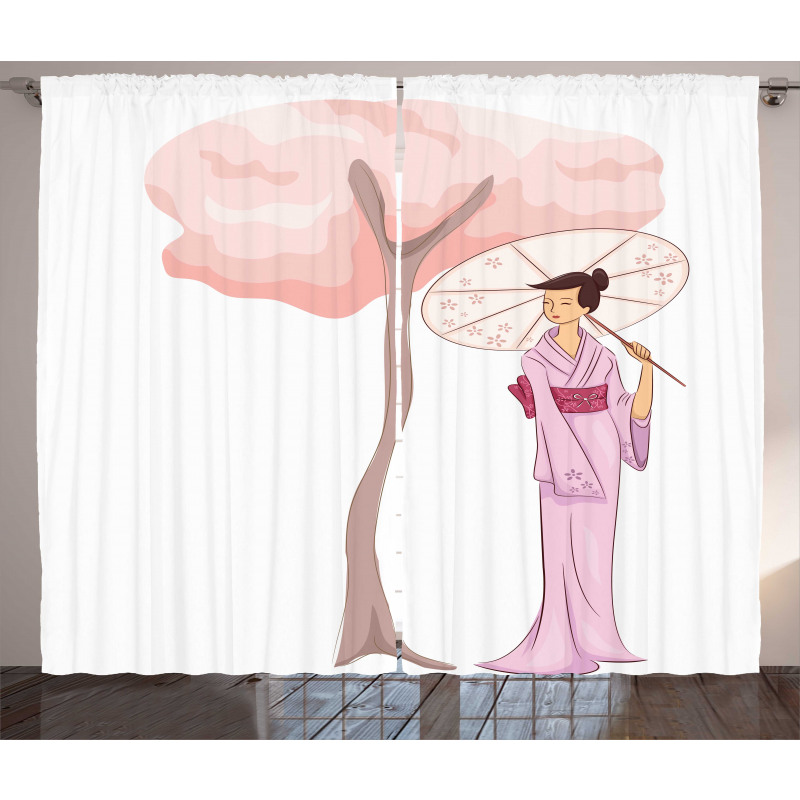 Woman Blossom Tree Curtain