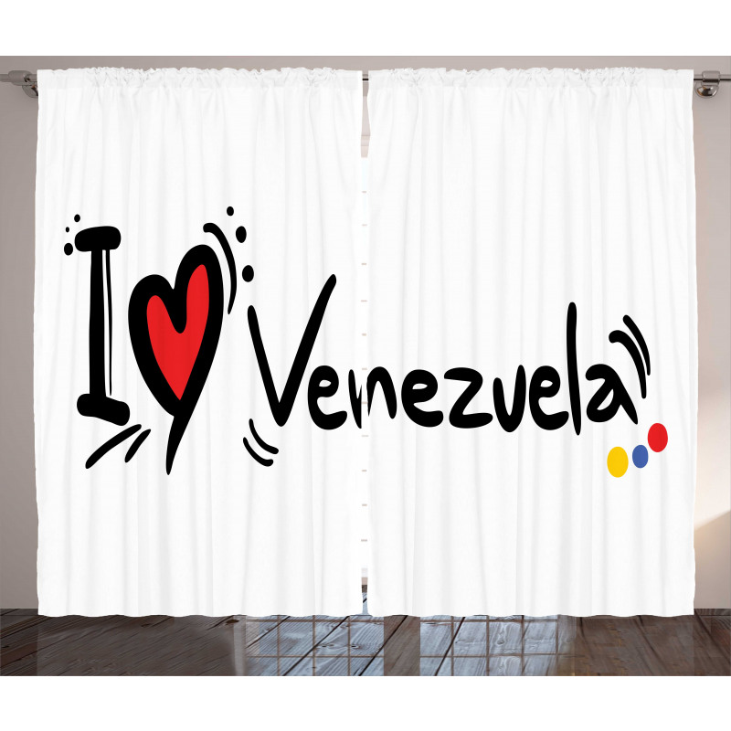 I Love Venezuela Wording Curtain