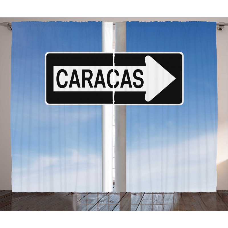 Caracas Lettering Sign Curtain