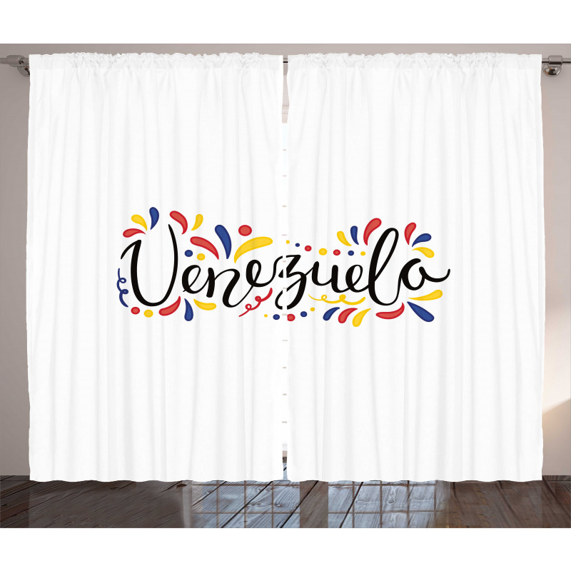 Colorful Cursive Wording Curtain