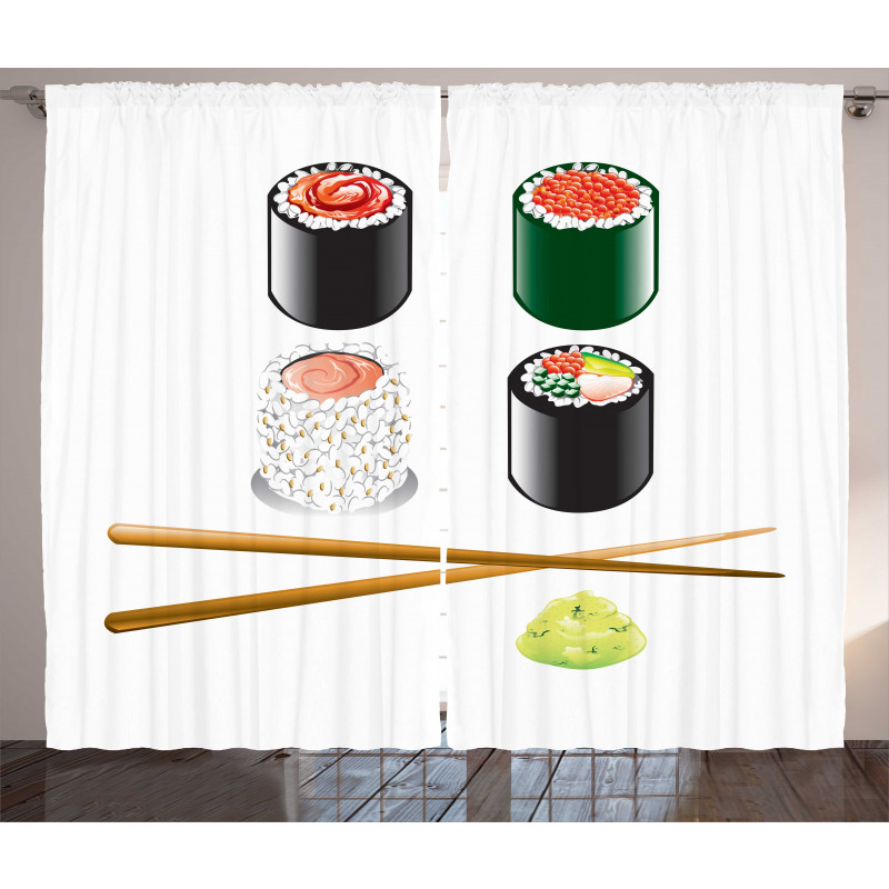 Japan Sushi and Chopsticks Curtain