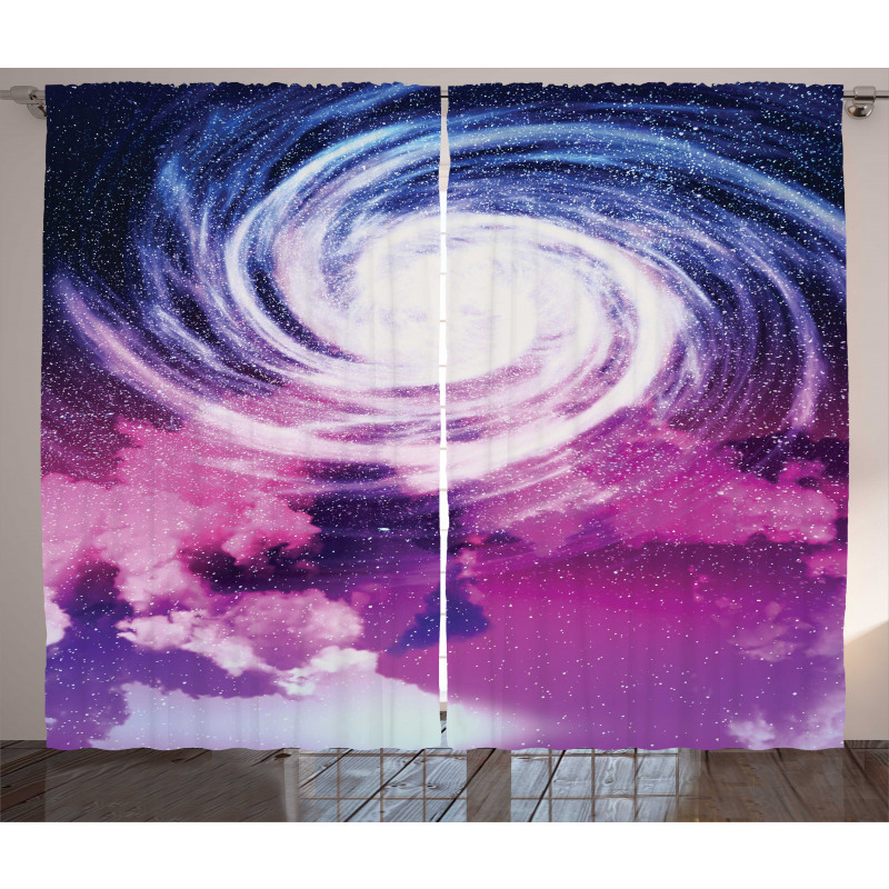 Cosmic Swirling Pattern Curtain