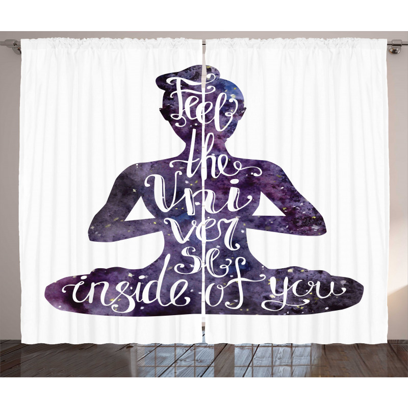 Fell the Universe Text Yoga Curtain