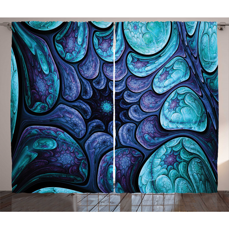 Surreal Futuristic Elements Curtain