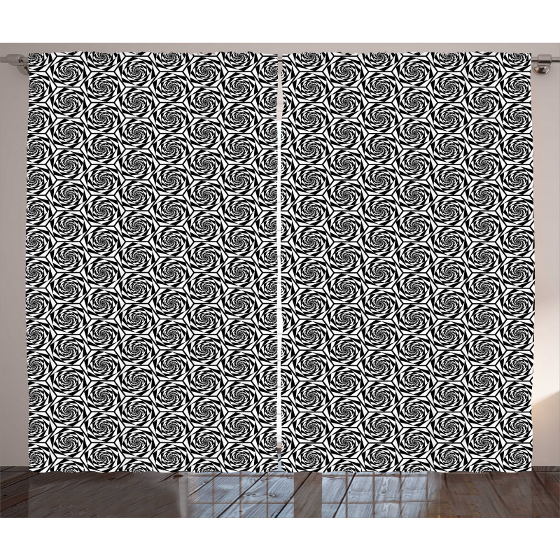 Monochrome Hexagon Curtain
