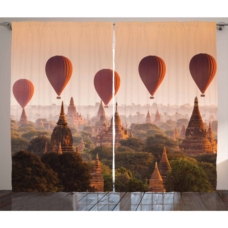 Hot Air Balloon Myanmar Curtain