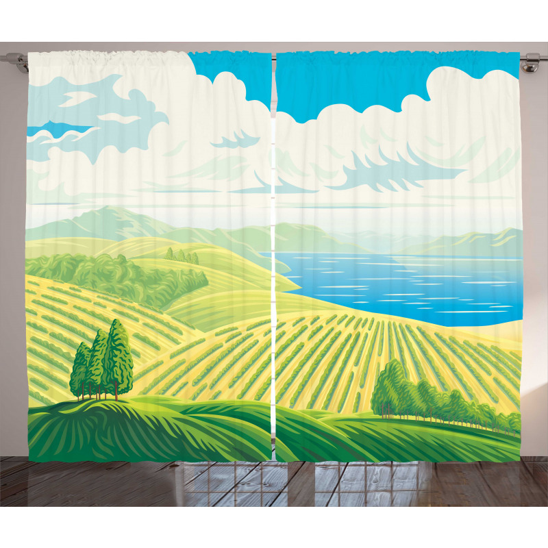 Idyllic Beauty Graphic Curtain