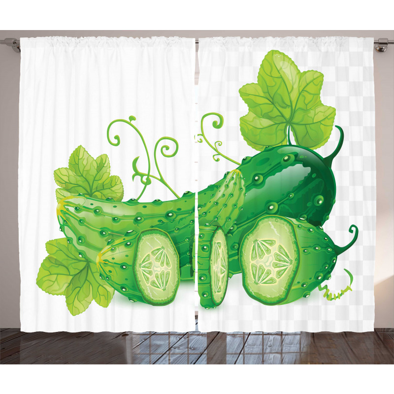 Juicy Cucumber Graphic Curtain