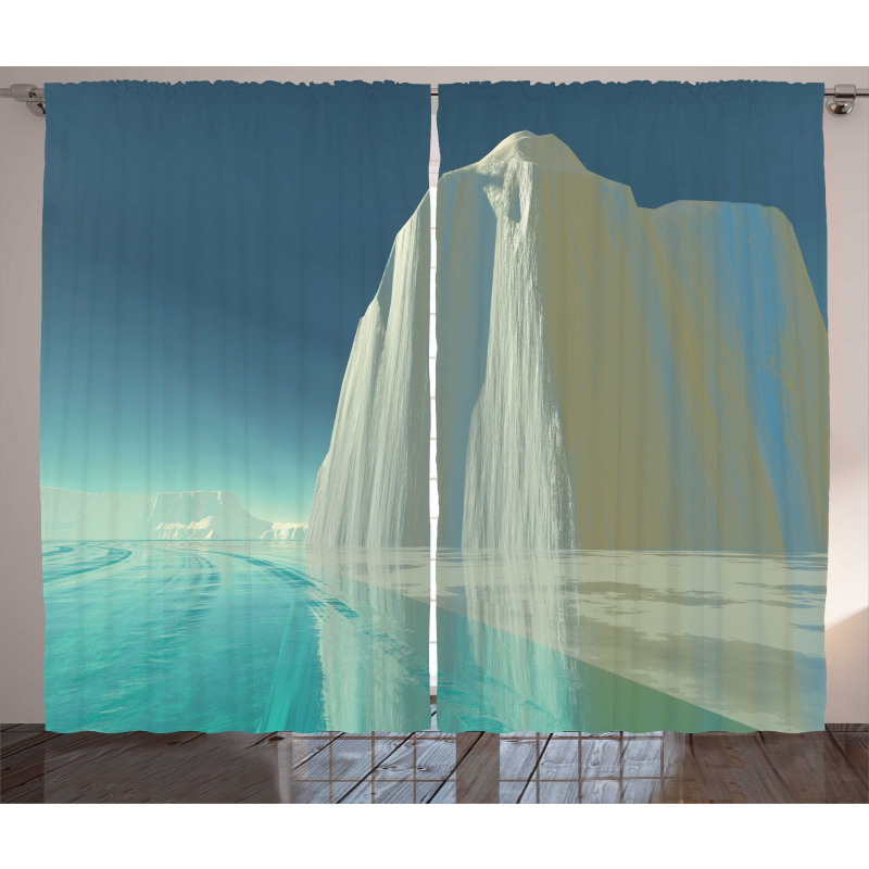 Graphic Frigid by the Sea Curtain