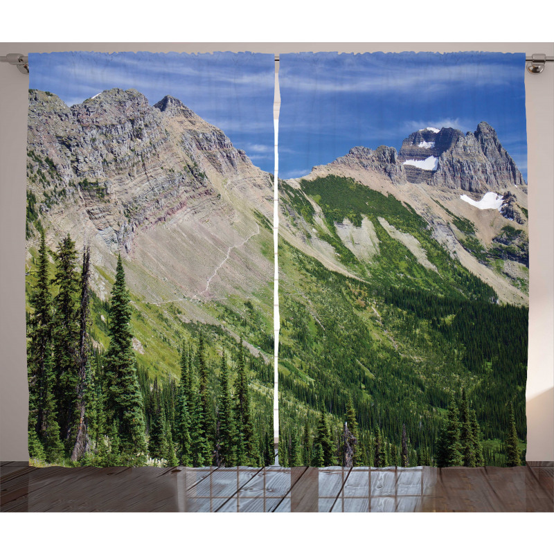 High Mountains and Forest Curtain