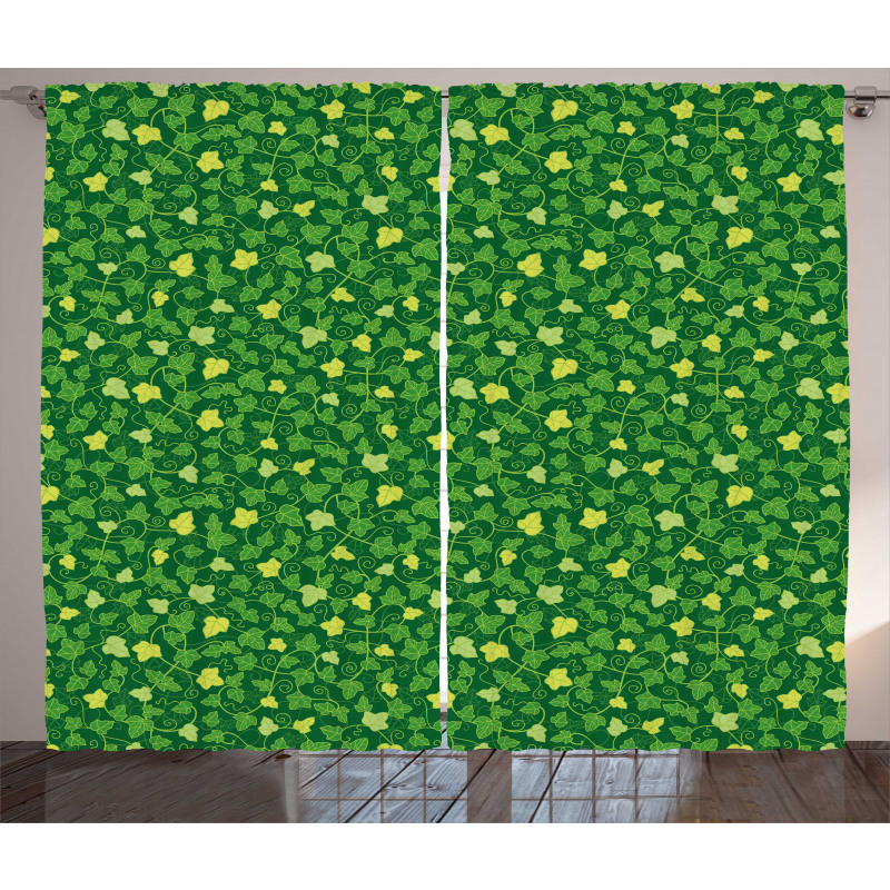 Cartoon Ivy Plants Curtain
