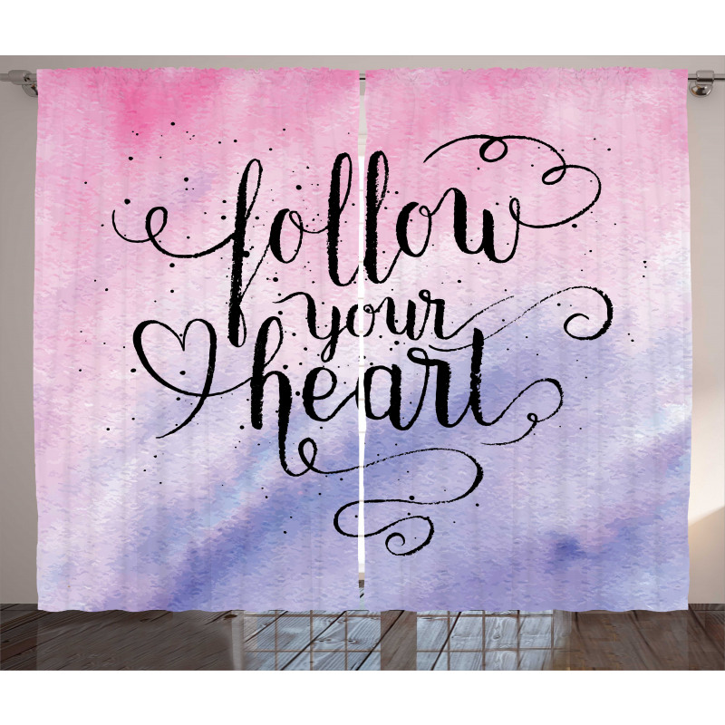 Follow Your Heart Words Curtain