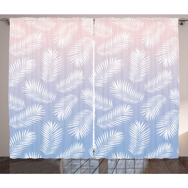 Summer Tropic Fan Palm Leaves Curtain