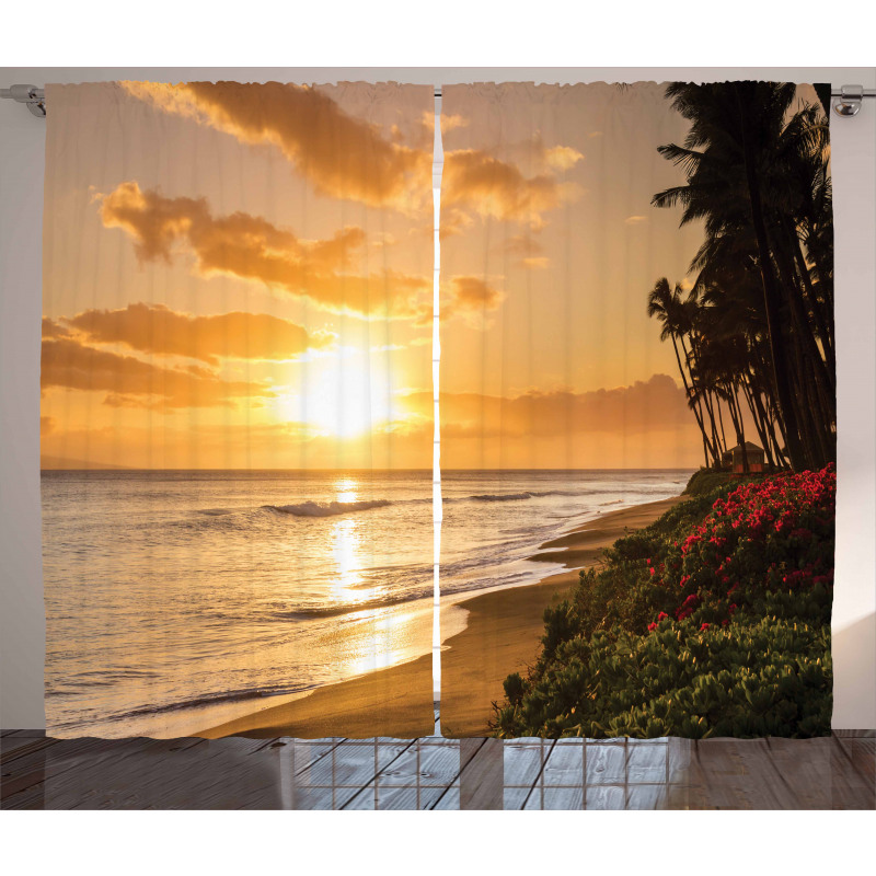 Sunset on Sands Beach Curtain
