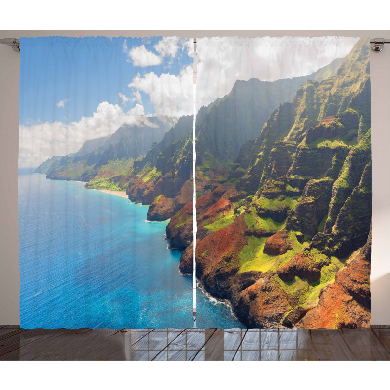 Island Sunshine Panorama Curtain