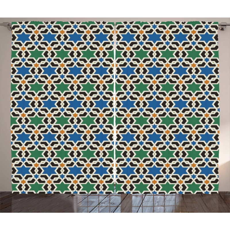 Hexagon Stars Pattern Curtain