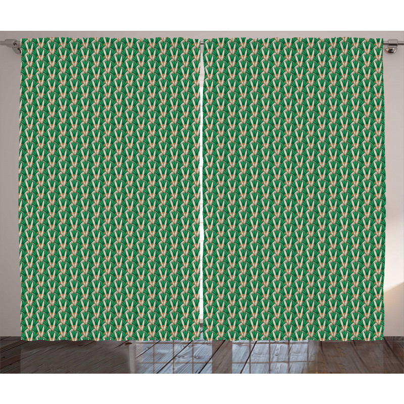 Papyrus Plant Lattice Art Curtain