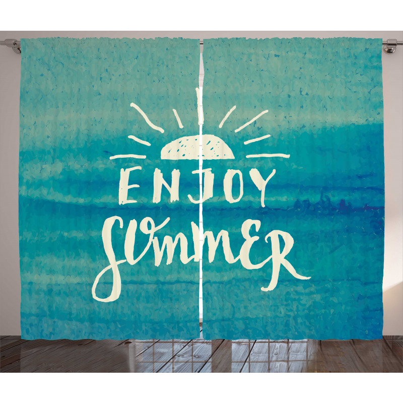 Enjoy Summer on Watercolor Curtain