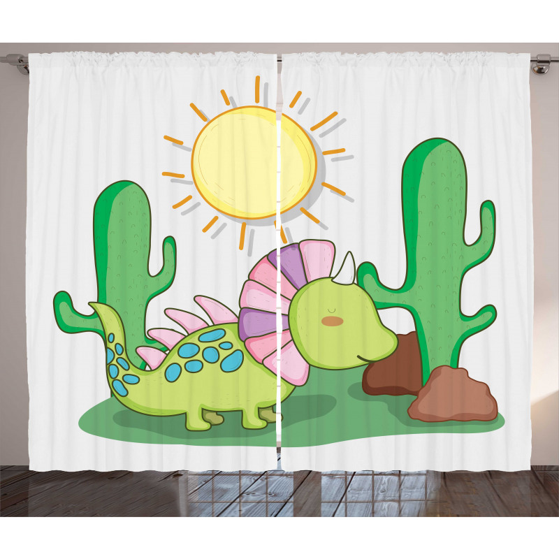 Styracosaurus Doodle Curtain