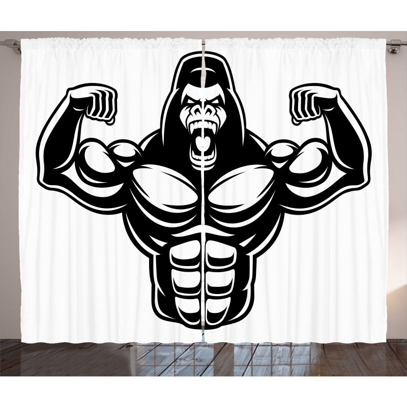 Athletic Bodybuilder Beast Curtain