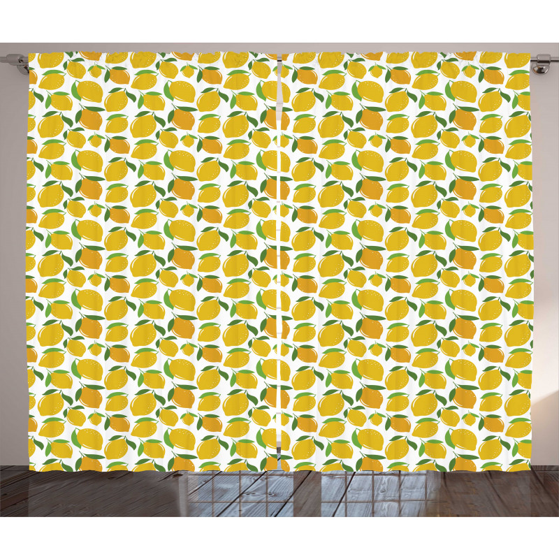 Energetic Colors Citrus Art Curtain