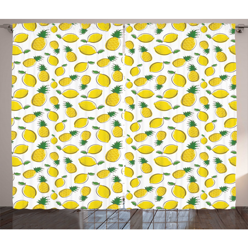 Fresh Fruits Summer Theme Curtain