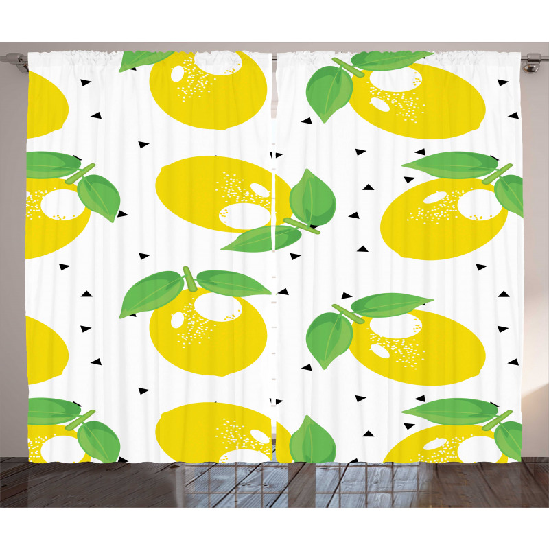 Cheery Citrus Fruits Art Curtain