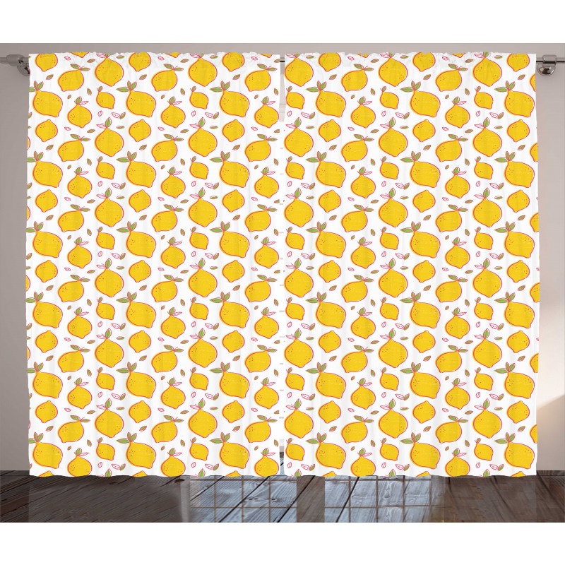 Energetic Vibrant Citrus Curtain