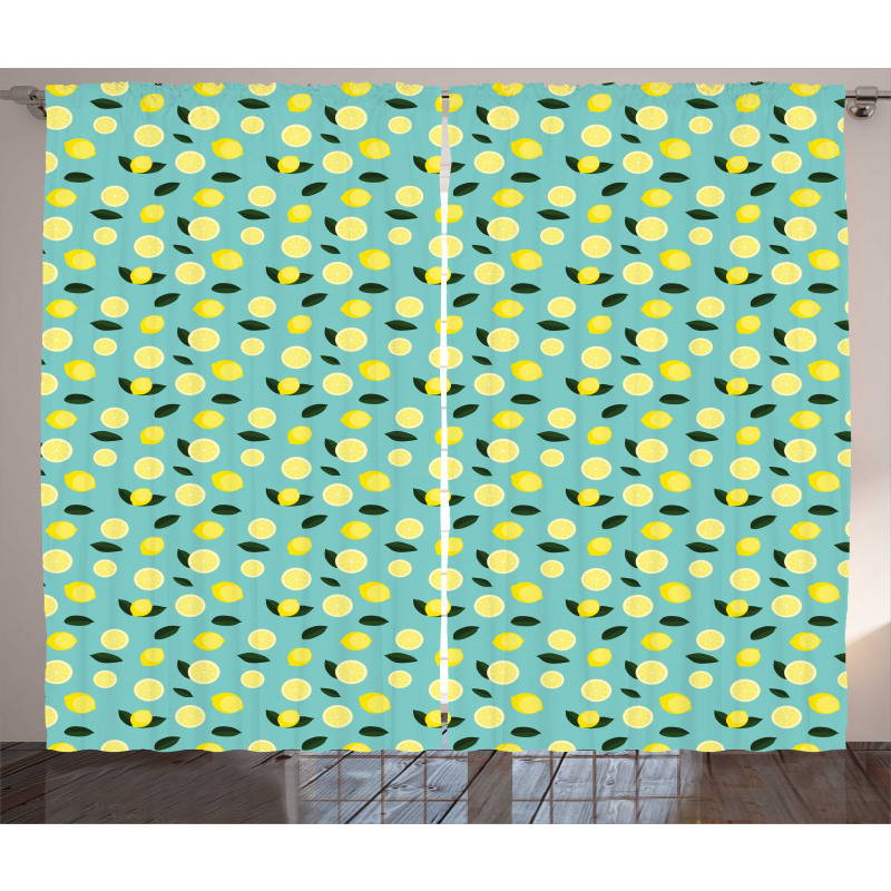 Citrus Slices Rhythmic Art Curtain