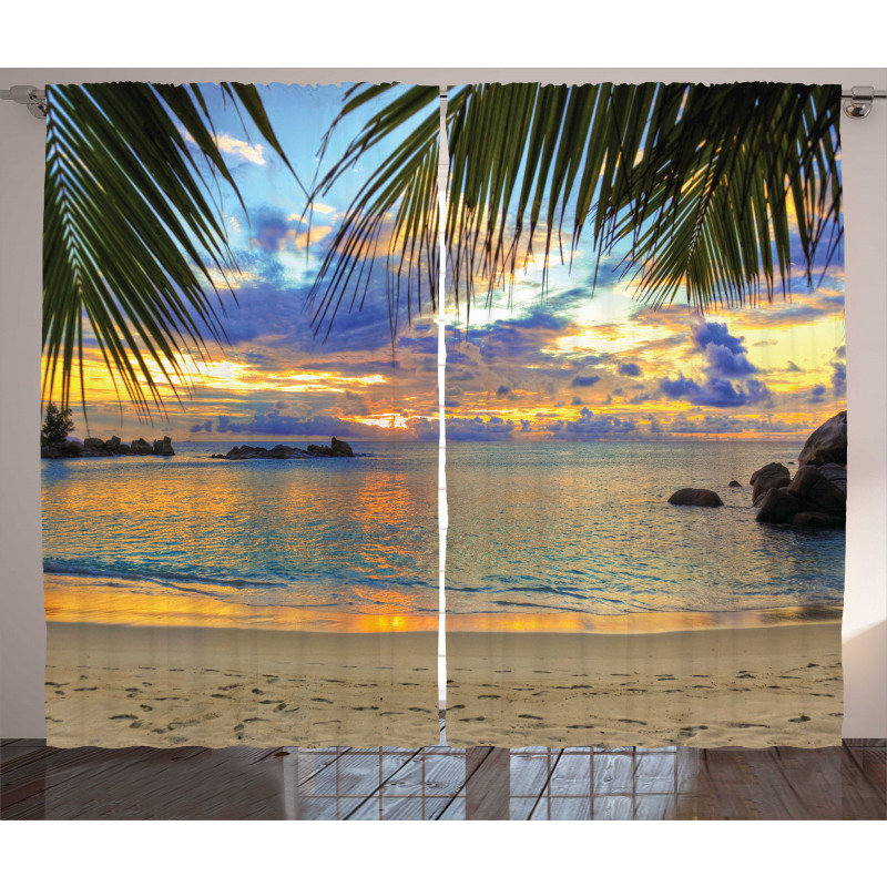 Exotic Beach Photo Curtain